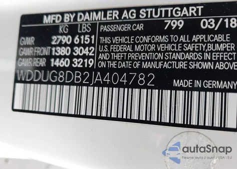 2018 Mercedes-Benz S 560 z USA, uszkodzony, nr VIN WDDUG8DB2JA404782